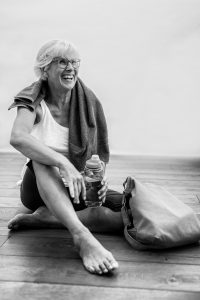 Older adult with osteoarthritis post exercise